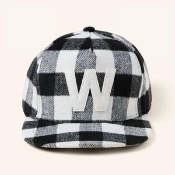 Woolrich Other - Woolrich × Target Adult Buffalo Check Flat Brim Hat Black/White Fleece NWT